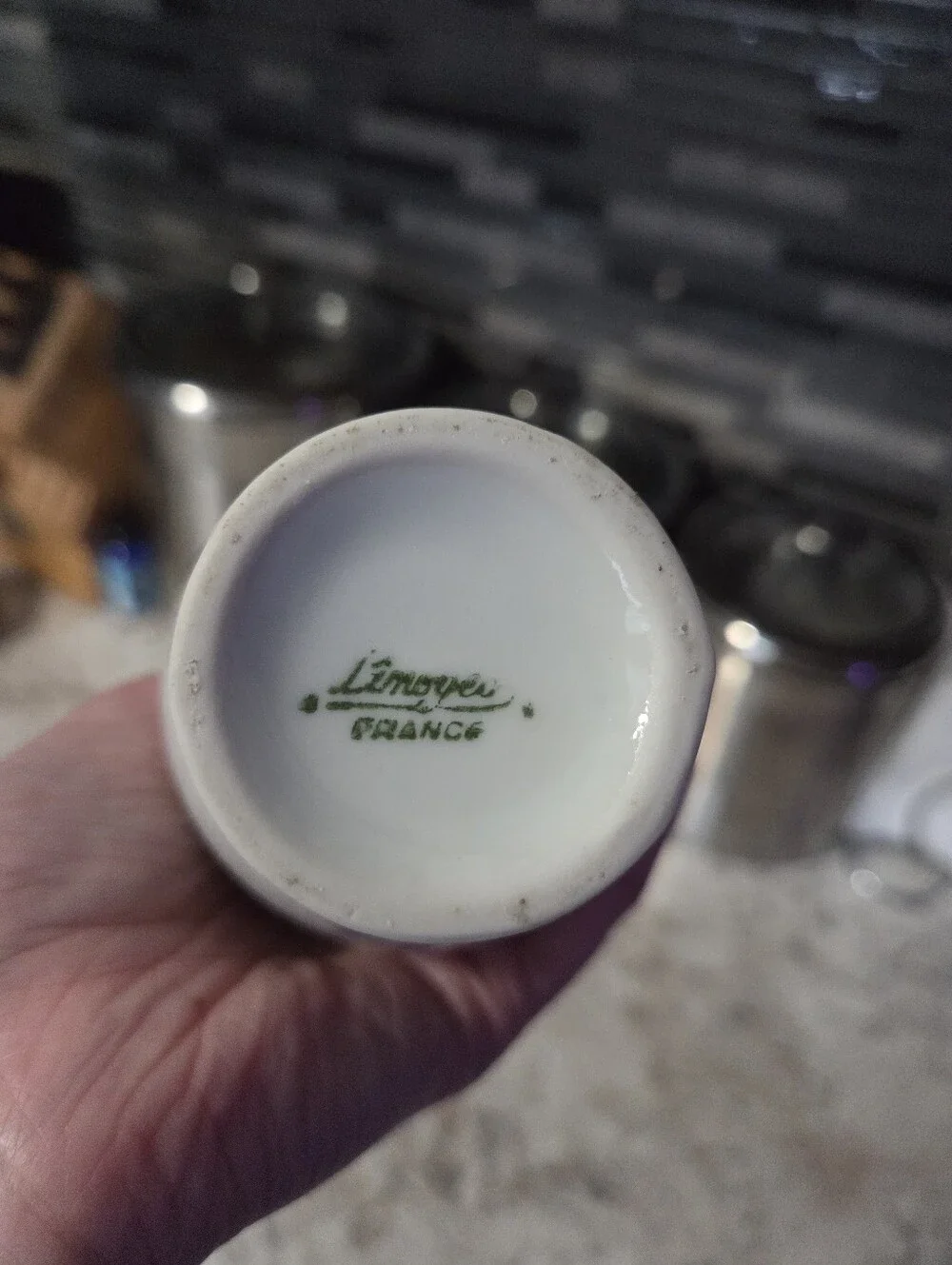 Vintage Limoges France White Porcelain Small Vase 5.5 Inches, Floral, Butterfly